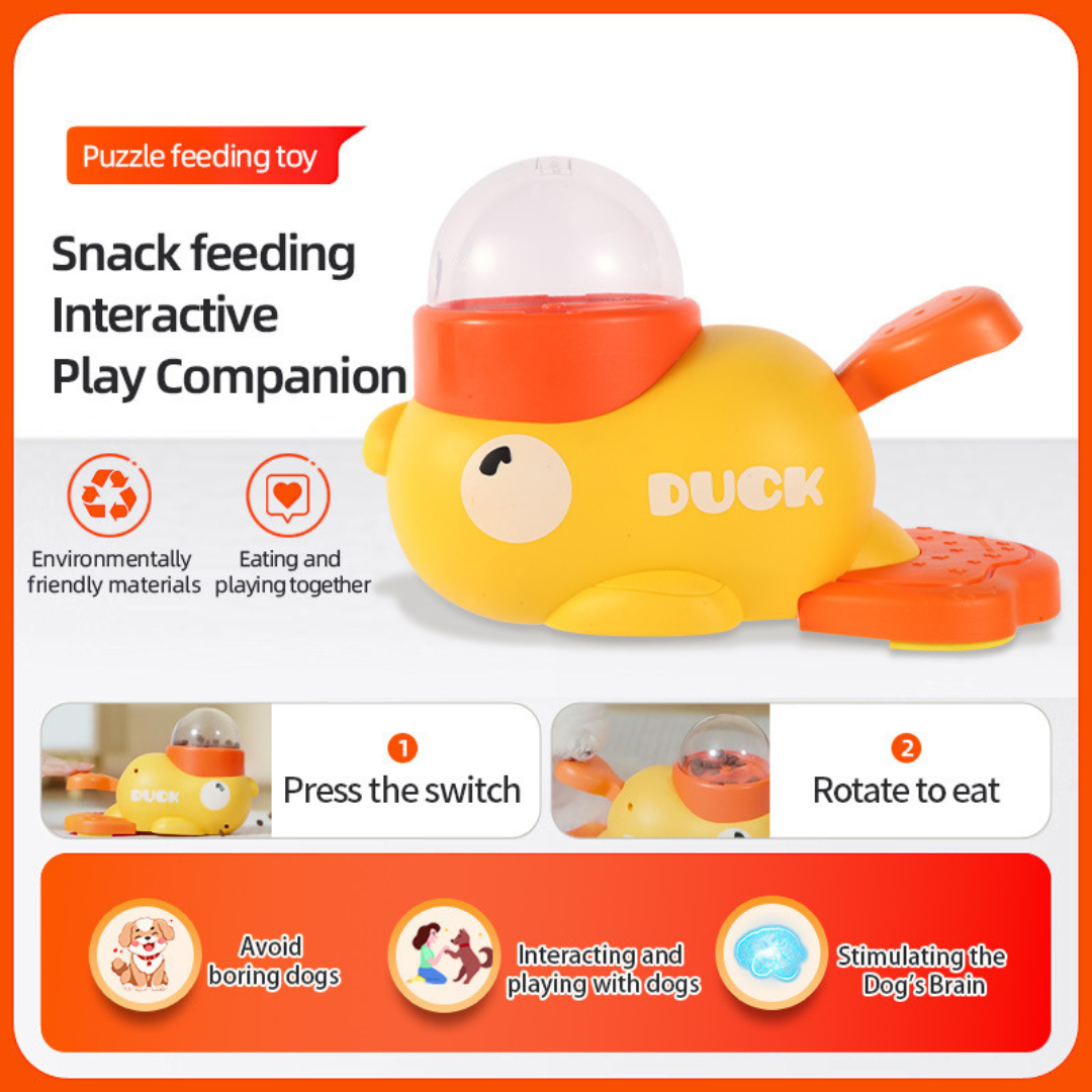 Interactive self-feeding dispenser for dogs