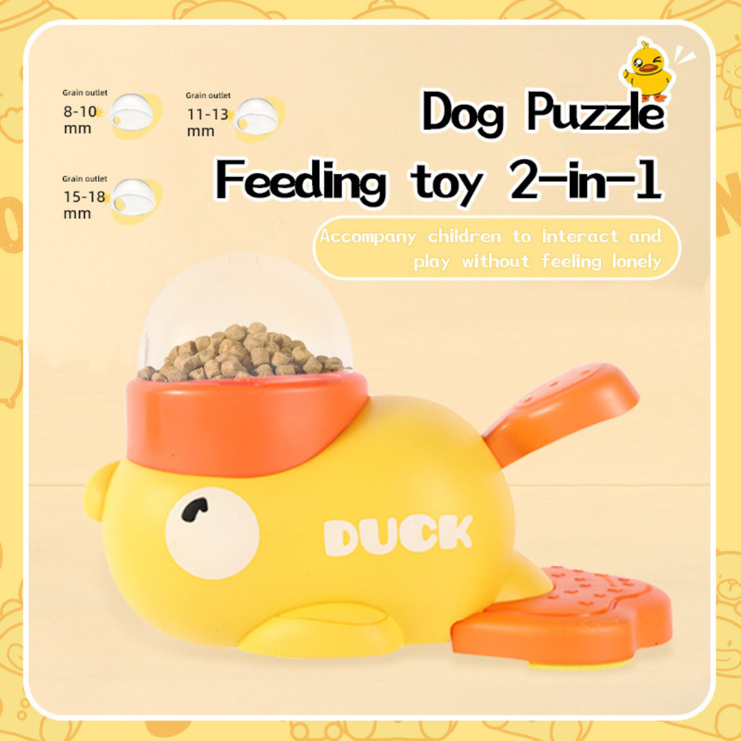 Interactive self-feeding dispenser for dogs
