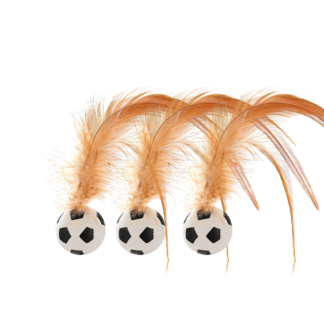 Cat Feather Rubber Ball Toy
