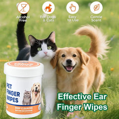 Pet Dental Cleaning Finger Wipes