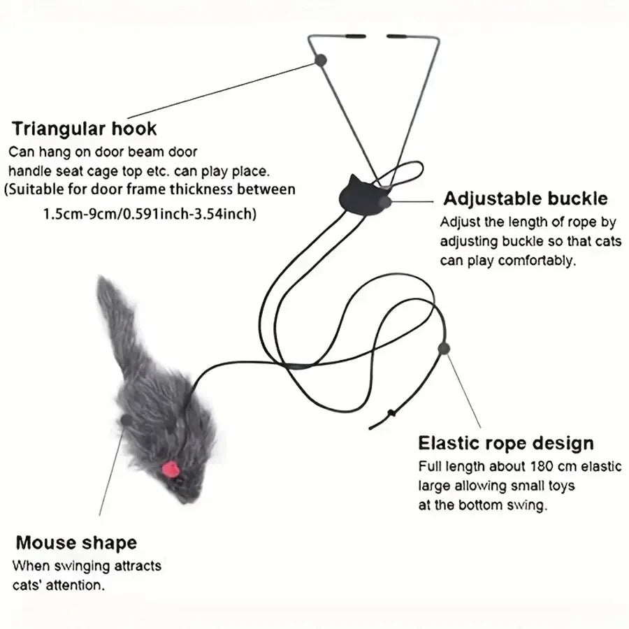 Self-Hanging Retractable Cat Toy