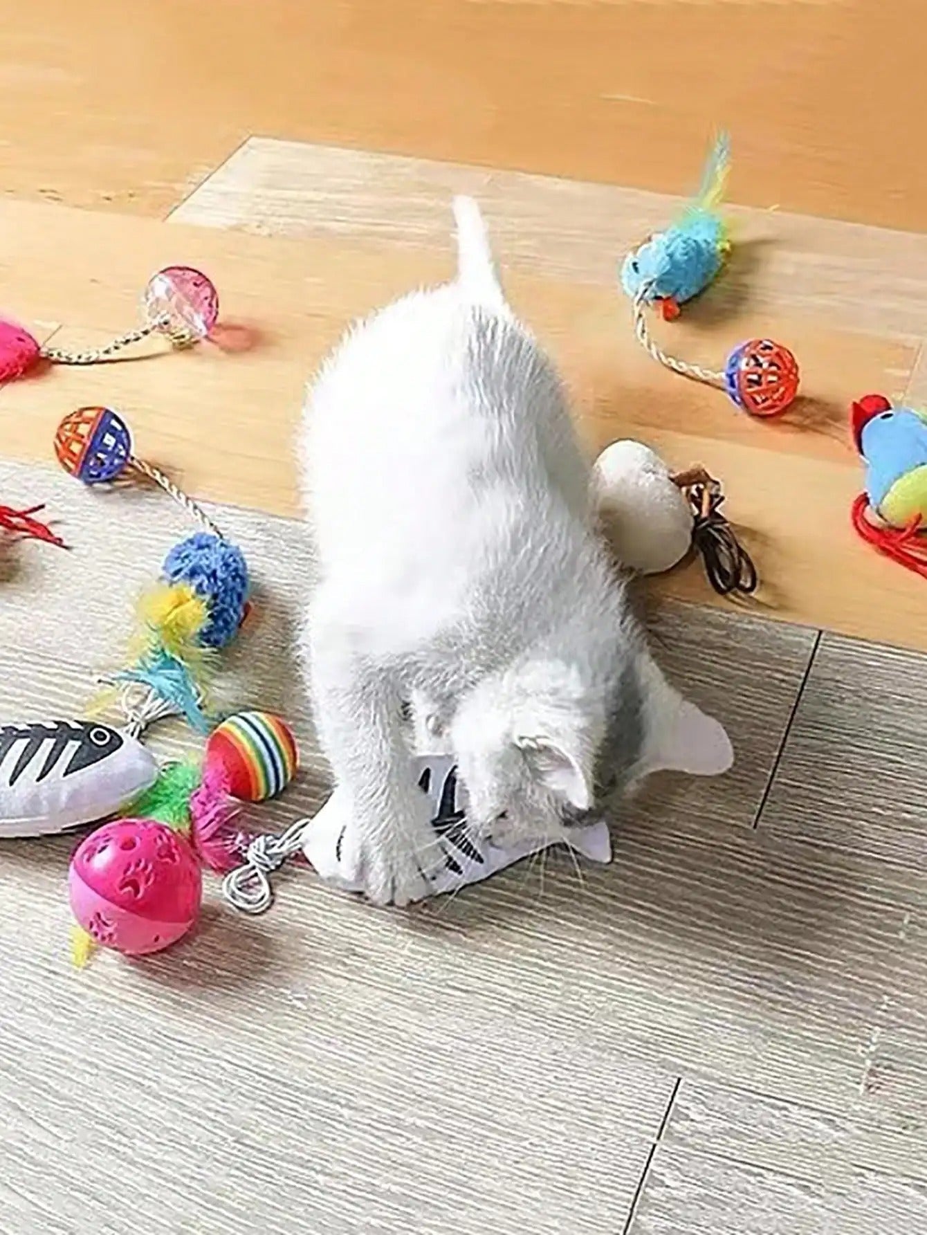 Stuffed Mouse with a String Sounding Bell Ball