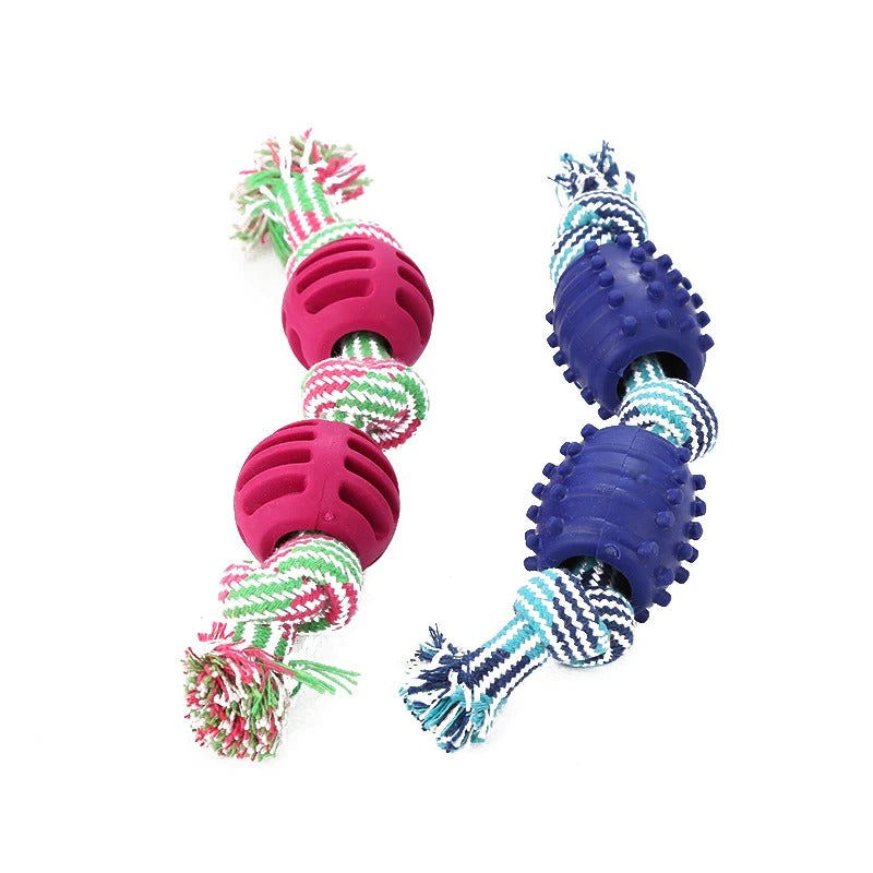 Double Knot Cotton Cord with Ball Dog Toy