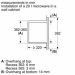 Bosch BFL523MS3B 20 Litres Built In Microwave Oven - Stainless Steel