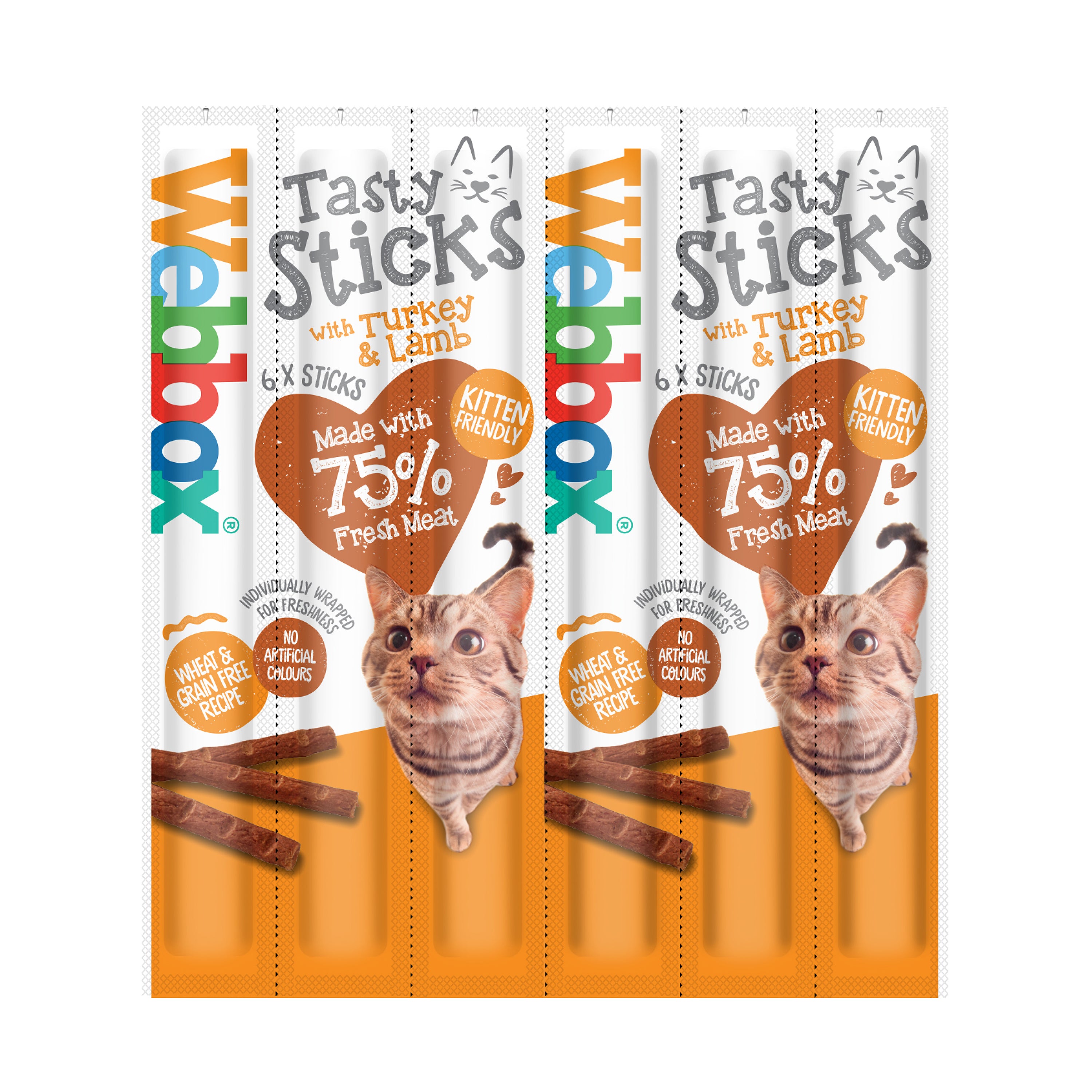 Webbox Tasty Sticks Cat Treats Turkey & Lamb x6