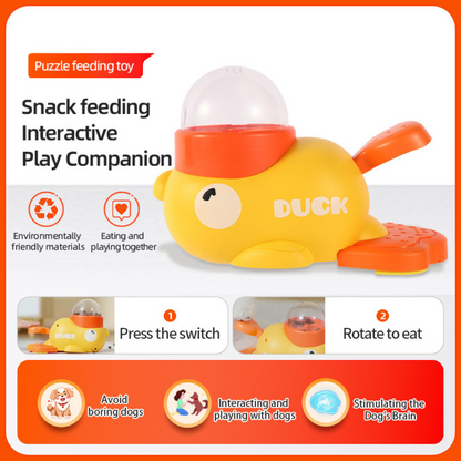 Interactive self-feeding dispenser for dogs