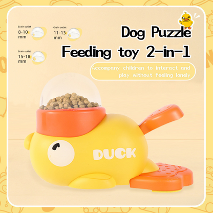 Interactive self-feeding dispenser for dogs