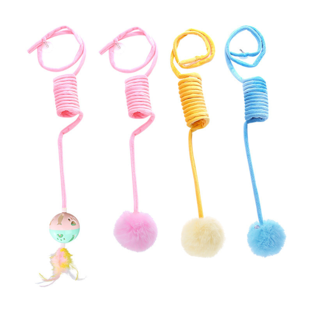 Interactive cat elastic toy