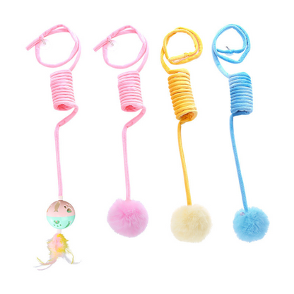 Interactive cat elastic toy
