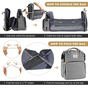 Lightweight Portable Mommy Bag & Folding Crib