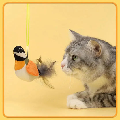 Hanging bird cat toy