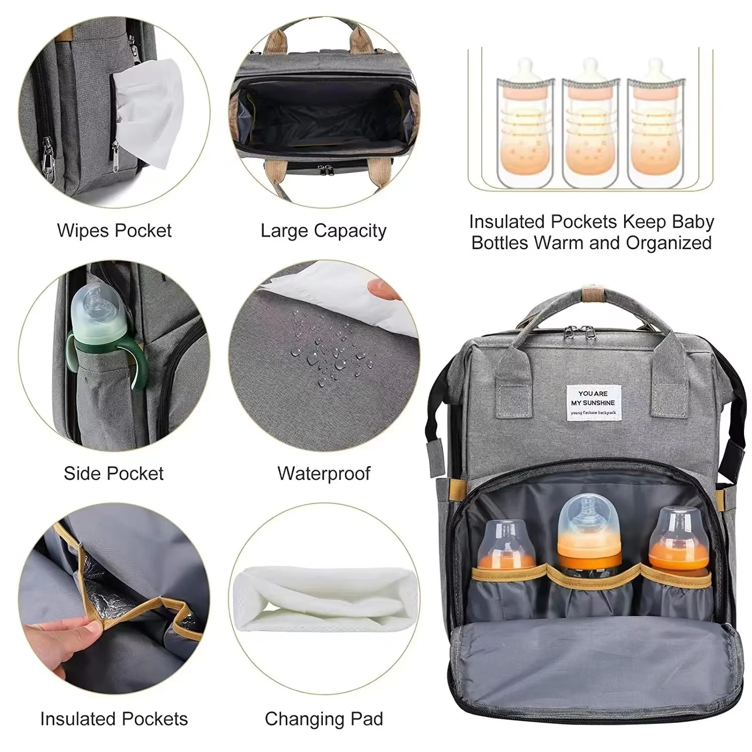 Lightweight Portable Mommy Bag & Folding Crib