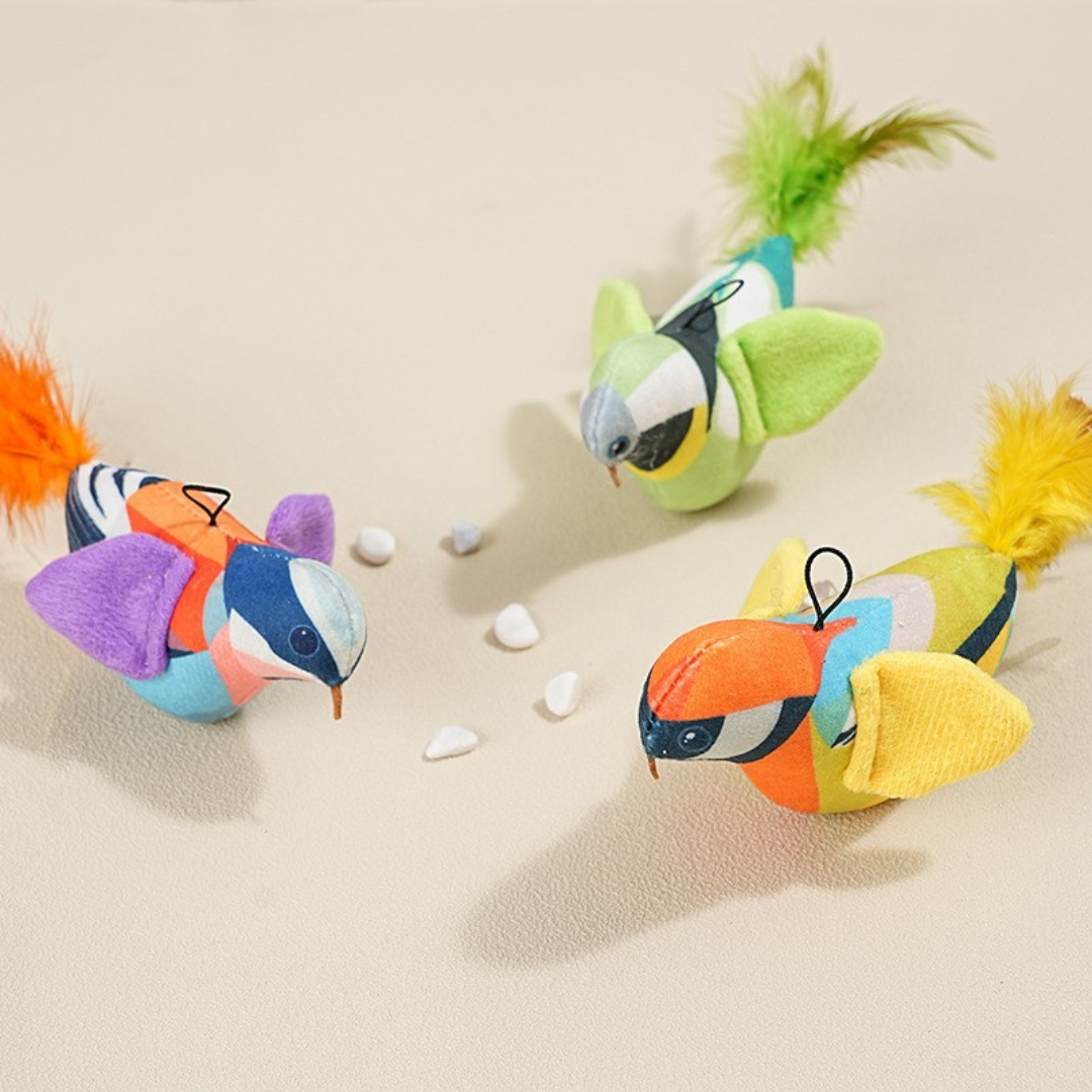 Hanging bird cat toy