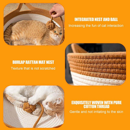 Hand-woven Cotton Rope Cat Bed