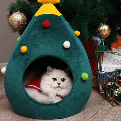 Cat Bed Christmas Tree – CozyTree Haven