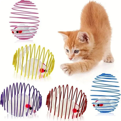 Stretchable Cat Toy Balls with Caged Rats