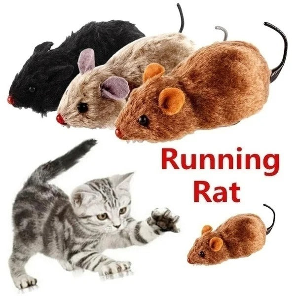 Funny Lifelike Plush Mouse Running Rat Toy