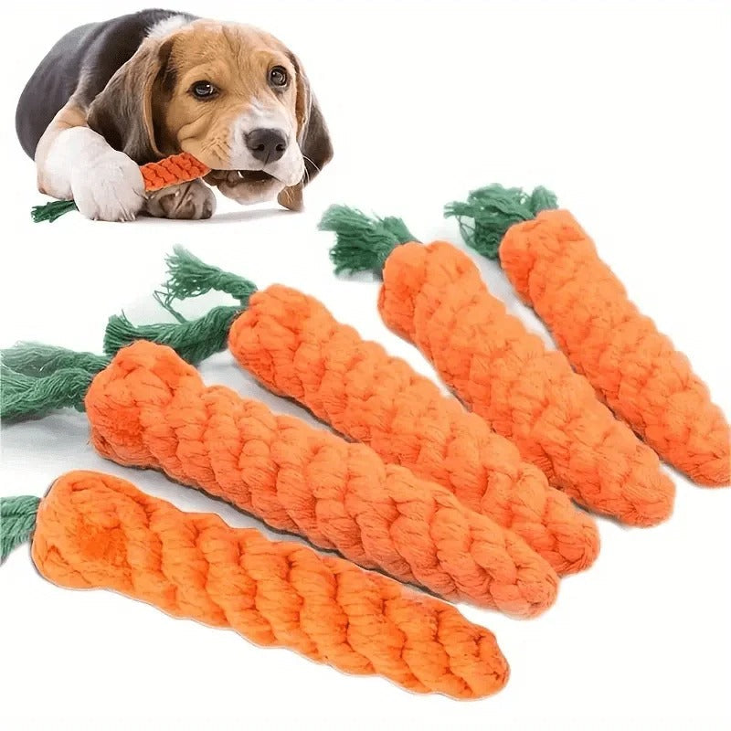 Carrot Cotton Rope Toy for Pets