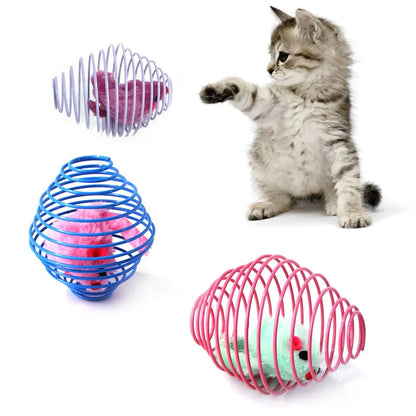 Stretchable Cat Toy Balls with Caged Rats