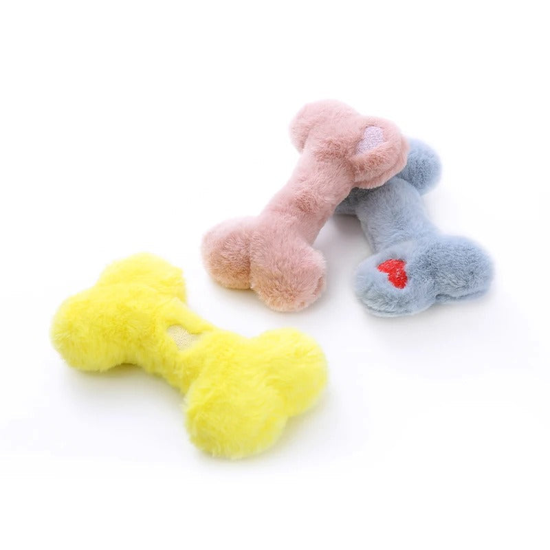 Cute Love Bone Plush Squeaky Dog Toy