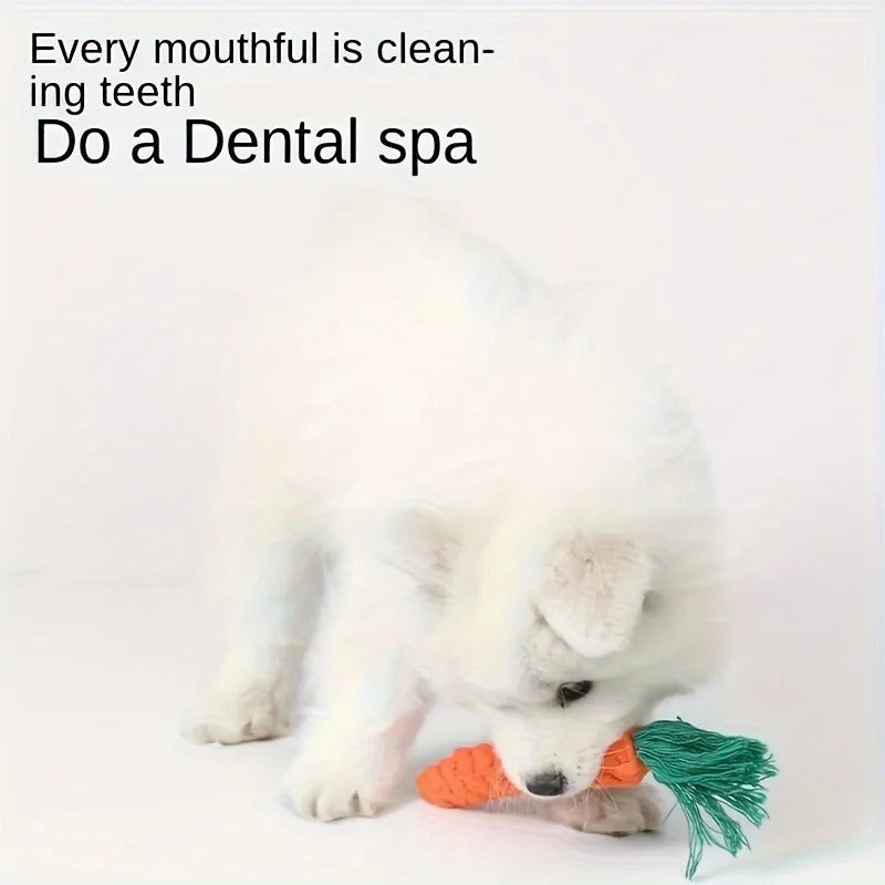 Carrot Cotton Rope Toy for Pets