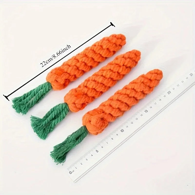 Carrot Cotton Rope Toy for Pets