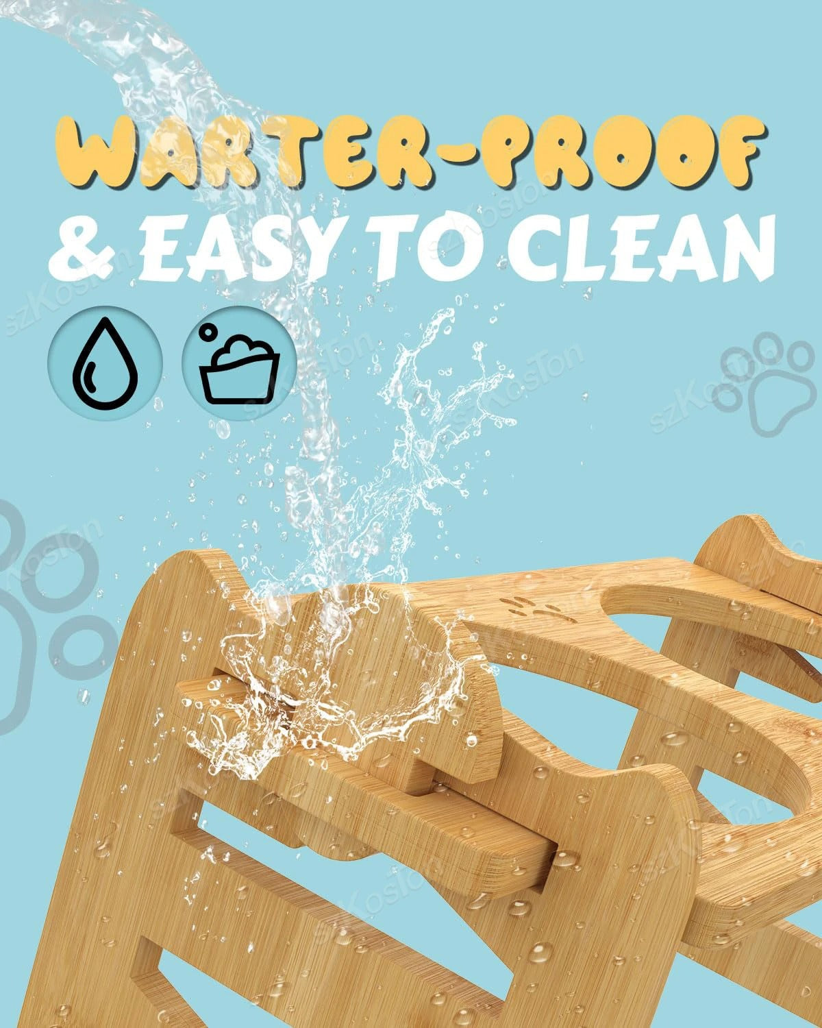 Raised Bamboo Pet Bowls