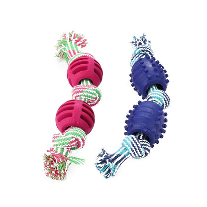 Double Knot Cotton Cord with Ball Dog Toy