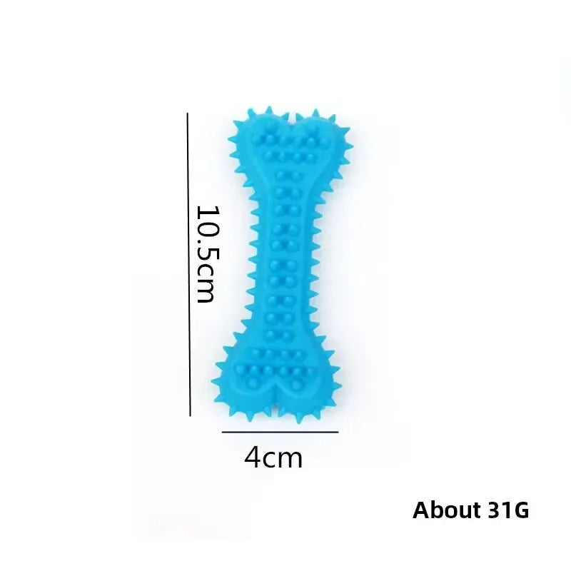 Soft Rubber Bite-Resistant Bone Shape Chew Toy for Dogs
