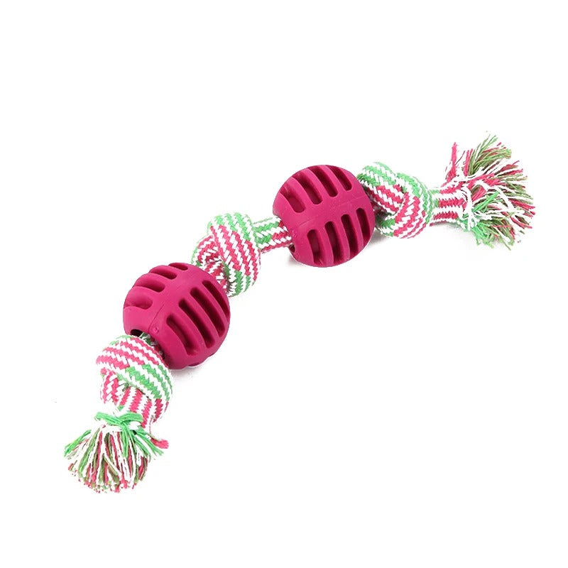 Double Knot Cotton Cord with Ball Dog Toy