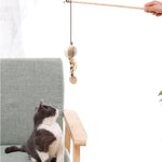 Colorful Wand Cat Toy with Wooden Handle