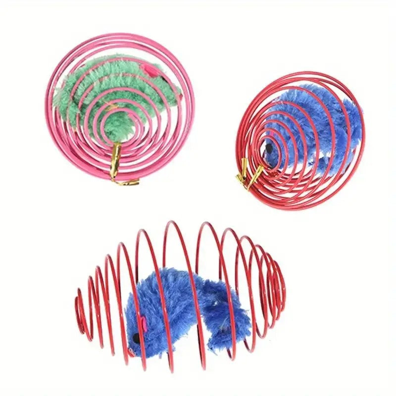 Stretchable Cat Toy Balls with Caged Rats
