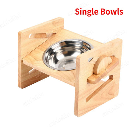 Raised Bamboo Pet Bowls