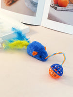 Stuffed Mouse with a String Sounding Bell Ball