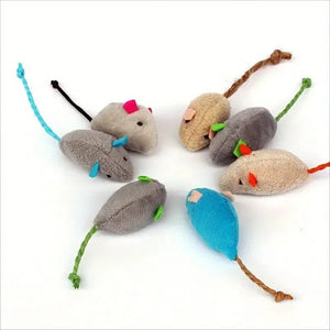 3/7 Piece Interactive Plush Rat Cat Toy