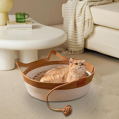 Hand-woven Cotton Rope Cat Bed