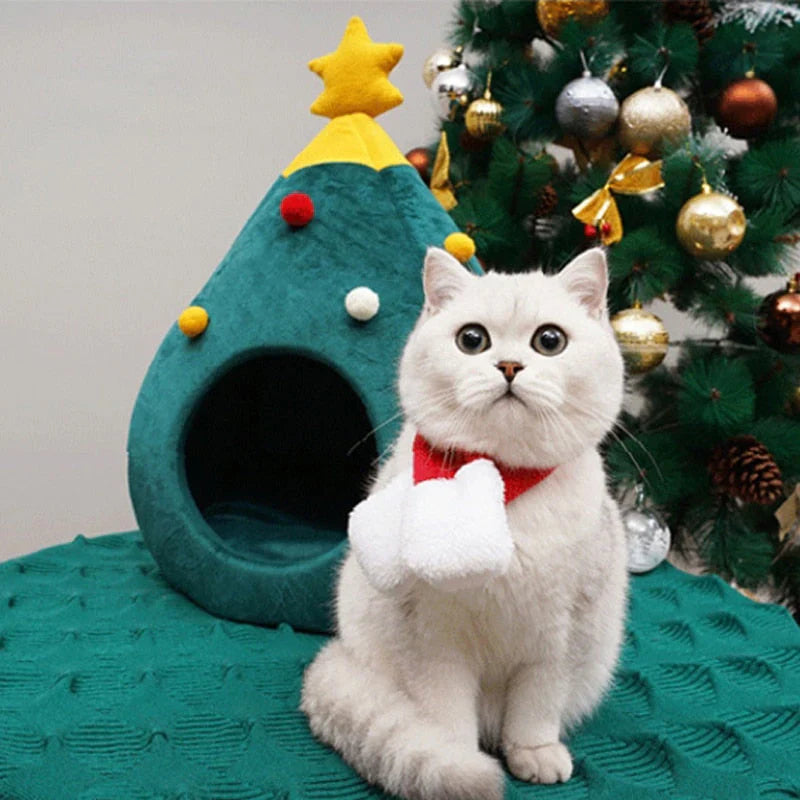 Cat Bed Christmas Tree – CozyTree Haven